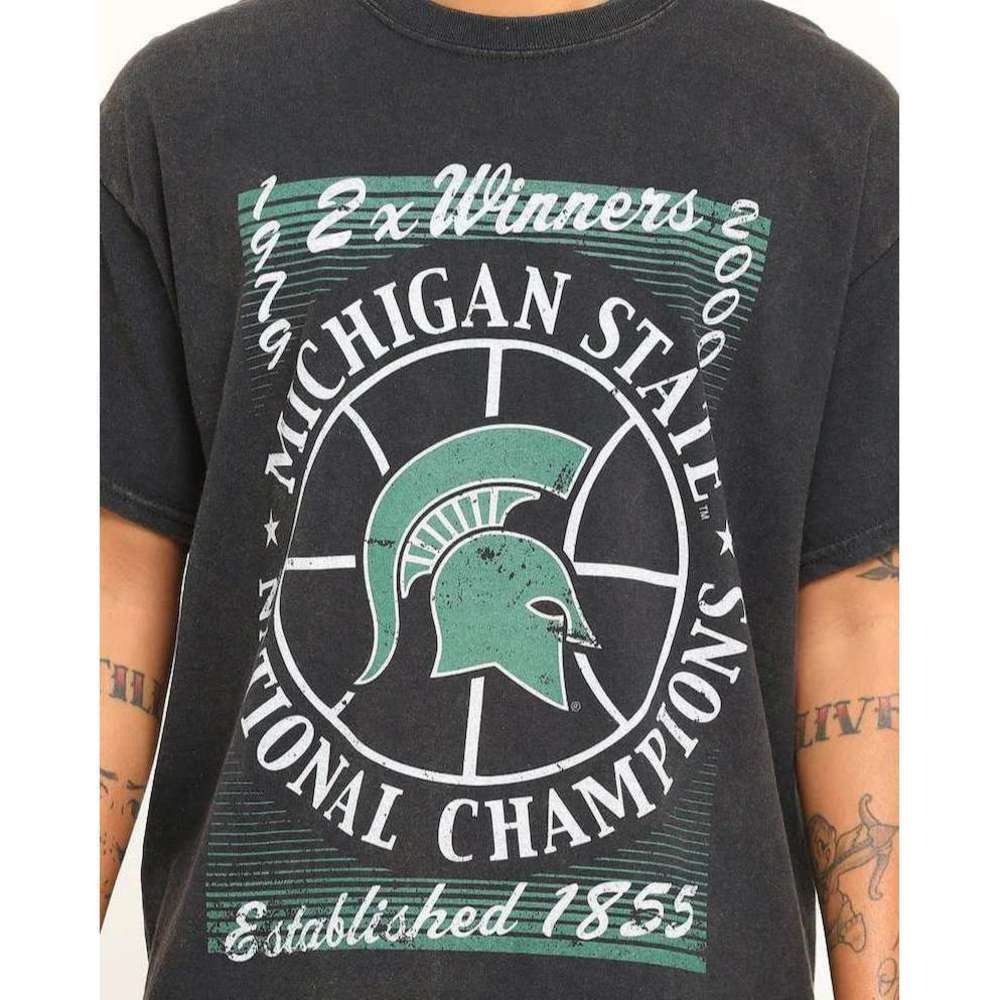 Michigan State Spartans Court Side College Fans Graphic T-Shirt
